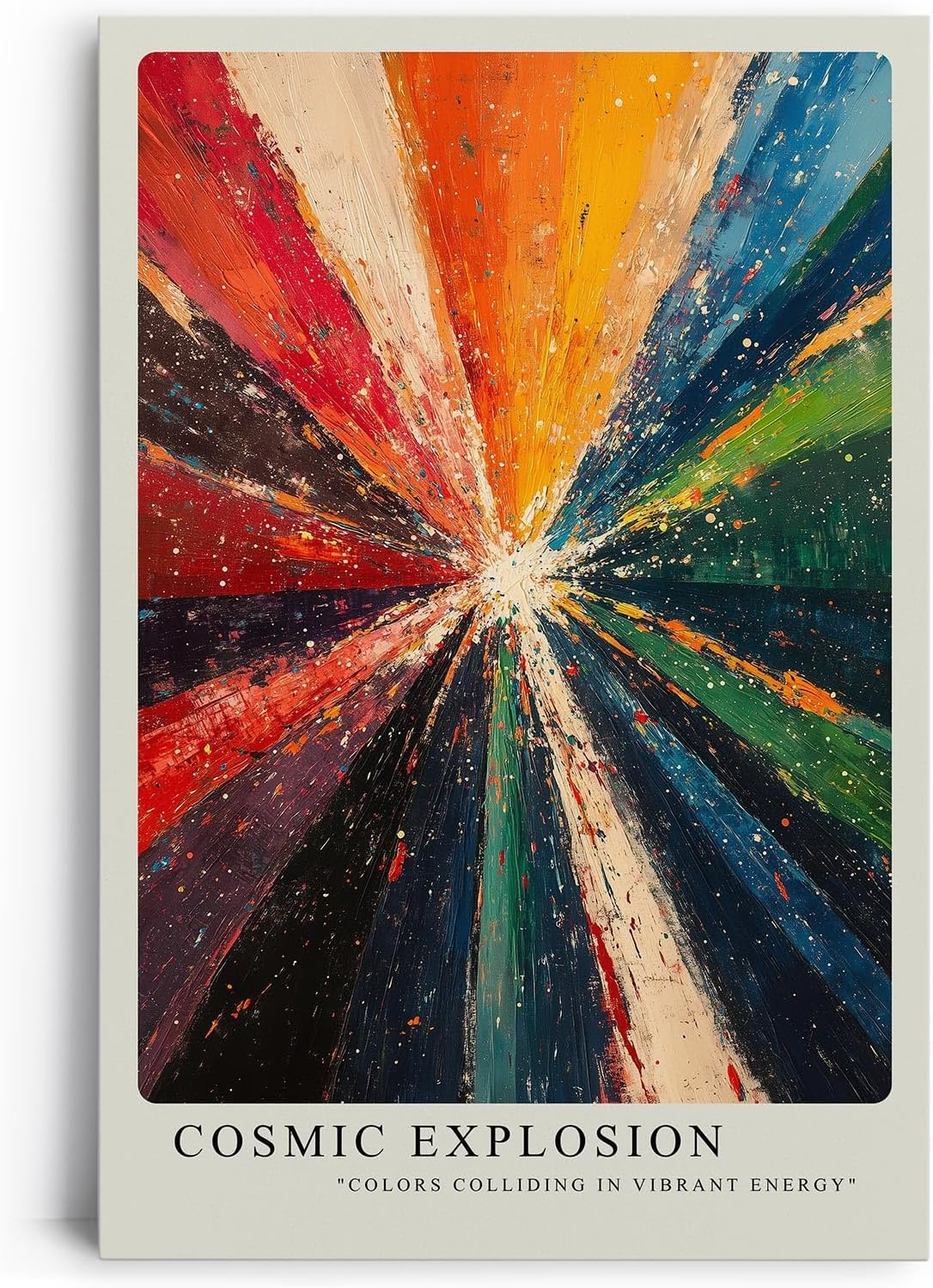 Paul Sinus Leinwandbild 40x60cm abstrakte Farbexplosion mit dynamischer Energie und leuchtender Strahlkraft – kunstvolles Leinwandbild für moderne