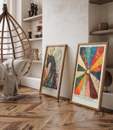 Paul Sinus Leinwandbild 80x120cm abstrakte Farbexplosion mit Vintage-Texturen und dynamischer Energie – kunstvolles Leinwandbild für moderne Raumgestaltung