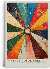 Paul Sinus Leinwandbild 80x120cm abstrakte Farbexplosion mit Vintage-Texturen und dynamischer Energie – kunstvolles Leinwandbild für moderne Raumgestaltung