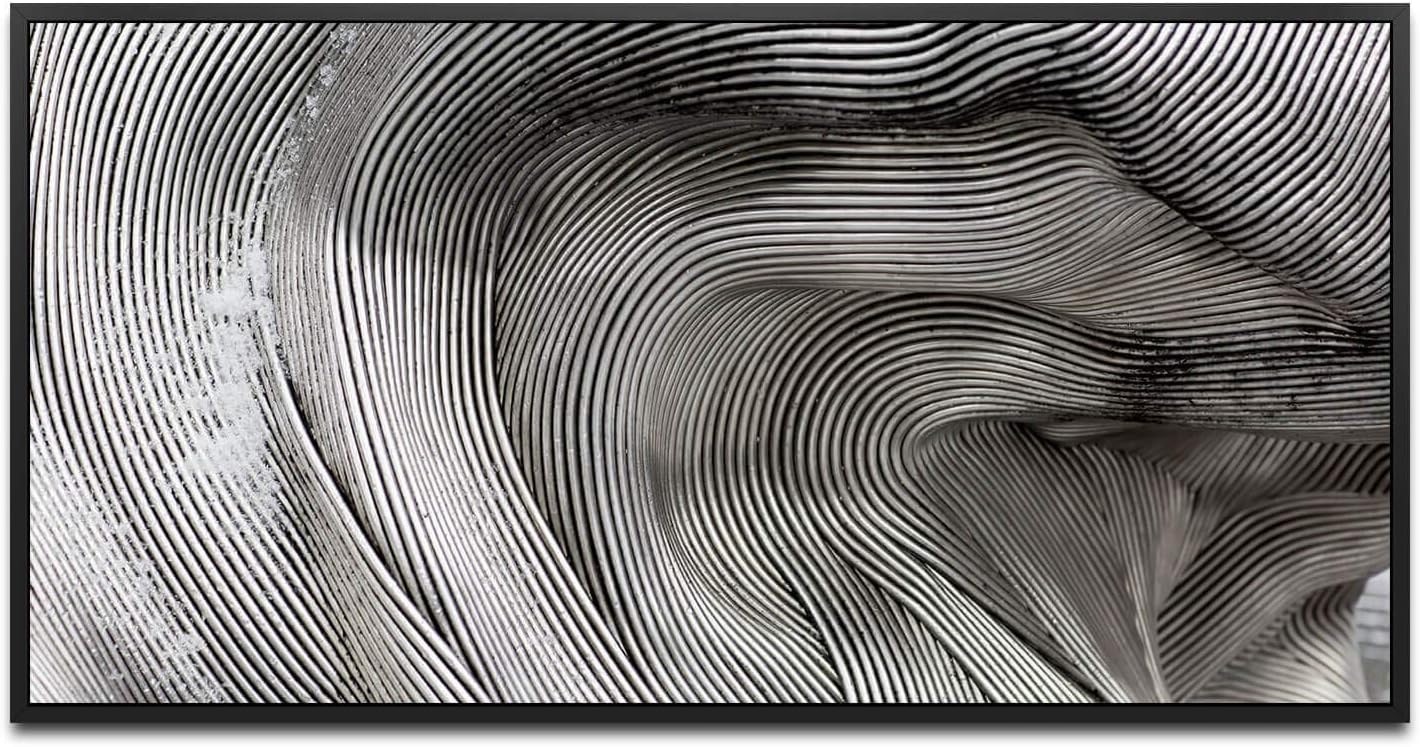 Abstrakte Kunst ca. 130x70cm Wandbild inklusive Schattenfugenrahmen schwarz - Panorama Leinwand Bild XXL Format Wandbilder Wohnzimmer Wohnung Deko Kunstdrucke