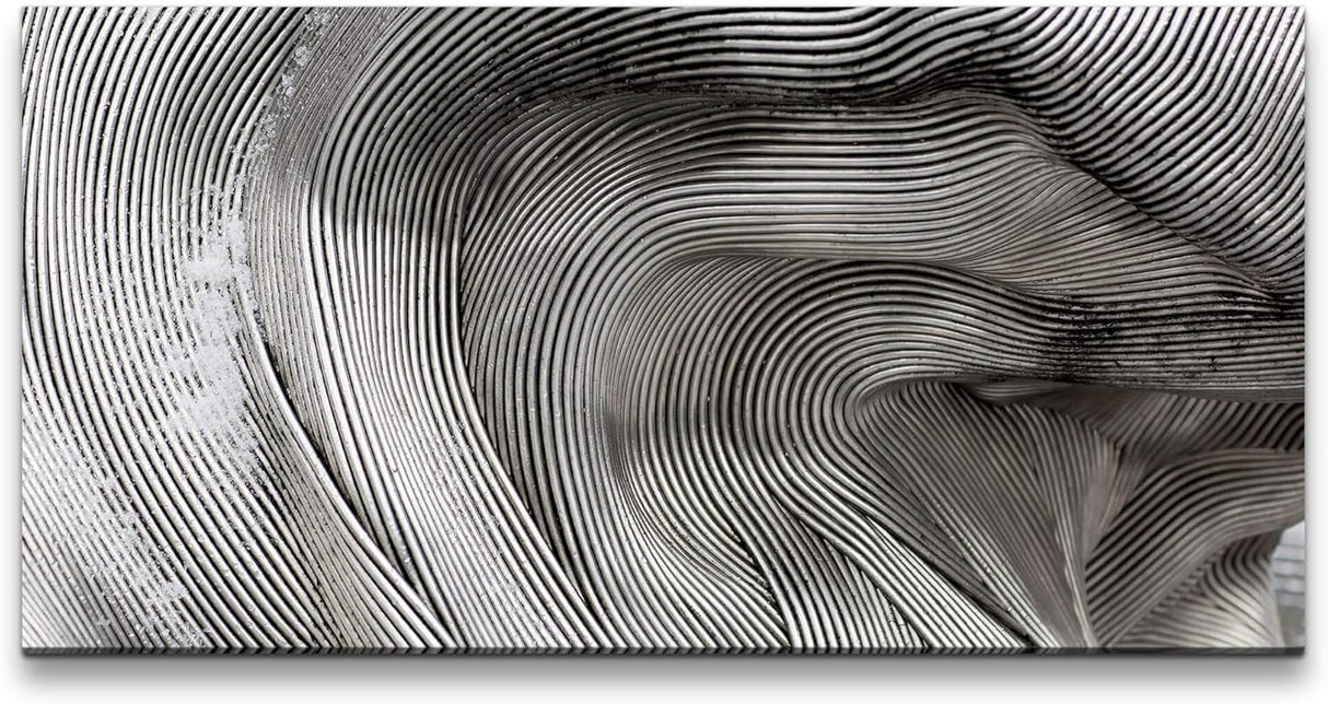 Abstrakte Kunst ca. 130x70cm Wandbild inklusive Schattenfugenrahmen weiss - Panorama Leinwand Bild XXL Format Wandbilder Wohnzimmer Wohnung Deko Kunstdrucke