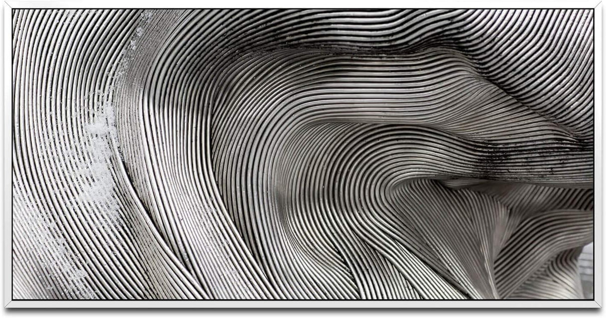 Abstrakte Kunst ca. 130x70cm Wandbild inklusive Schattenfugenrahmen weiss - Panorama Leinwand Bild XXL Format Wandbilder Wohnzimmer Wohnung Deko Kunstdrucke