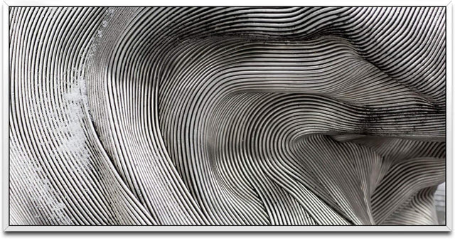 Abstrakte Kunst ca. 130x70cm Wandbild inklusive Schattenfugenrahmen weiss - Panorama Leinwand Bild XXL Format Wandbilder Wohnzimmer Wohnung Deko Kunstdrucke