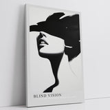 Paul Sinus Leinwandbild 40x60cm abstraktes Porträt einer Frau in Schwarz-Weiß mit modernem Minimalismus – kunstvolles Leinwandbild