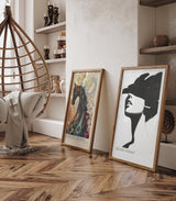 Paul Sinus Leinwandbild 40x60cm abstraktes Porträt einer Frau in Schwarz-Weiß mit modernem Minimalismus – kunstvolles Leinwandbild