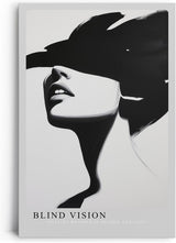 Paul Sinus Leinwandbild 40x60cm abstraktes Porträt einer Frau in Schwarz-Weiß mit modernem Minimalismus – kunstvolles Leinwandbild