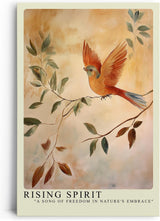 Paul Sinus Leinwandbild 60x90cm Aufsteigender Geist – Eleganter Vogel im Flug mit sanfter Farbgebung und natürlicher Leichtigkeit