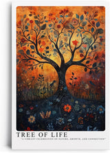 Paul Sinus Leinwandbild 80x120cm Baum des Lebens – Mystische Naturkunst mit floralen Elementen und lebendiger Farbexplosion