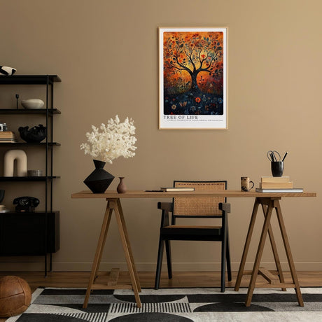 Paul Sinus Leinwandbild 80x120cm Baum des Lebens – Mystische Naturkunst mit floralen Elementen und lebendiger Farbexplosion