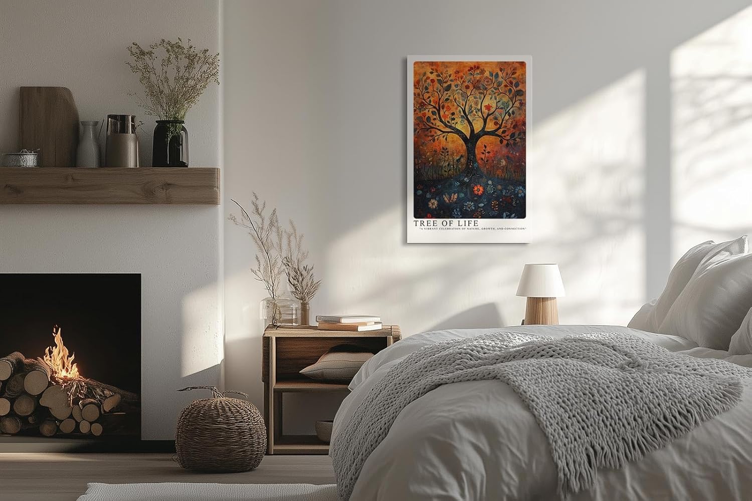 Paul Sinus Leinwandbild 80x120cm Baum des Lebens – Mystische Naturkunst mit floralen Elementen und lebendiger Farbexplosion