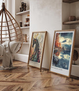 Paul Sinus Leinwandbild 60x90cm Bayerische Alpen – Malerische Berglandschaft mit herbstlichen Farben, spiegelndem See und majestätischer Natur