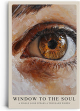 Paul Sinus Leinwandbild 40x60cm beeindruckende Nahaufnahme eines Auges in Ölmalerei-Optik, faszinierende Wandkunst mit intensiven Farben