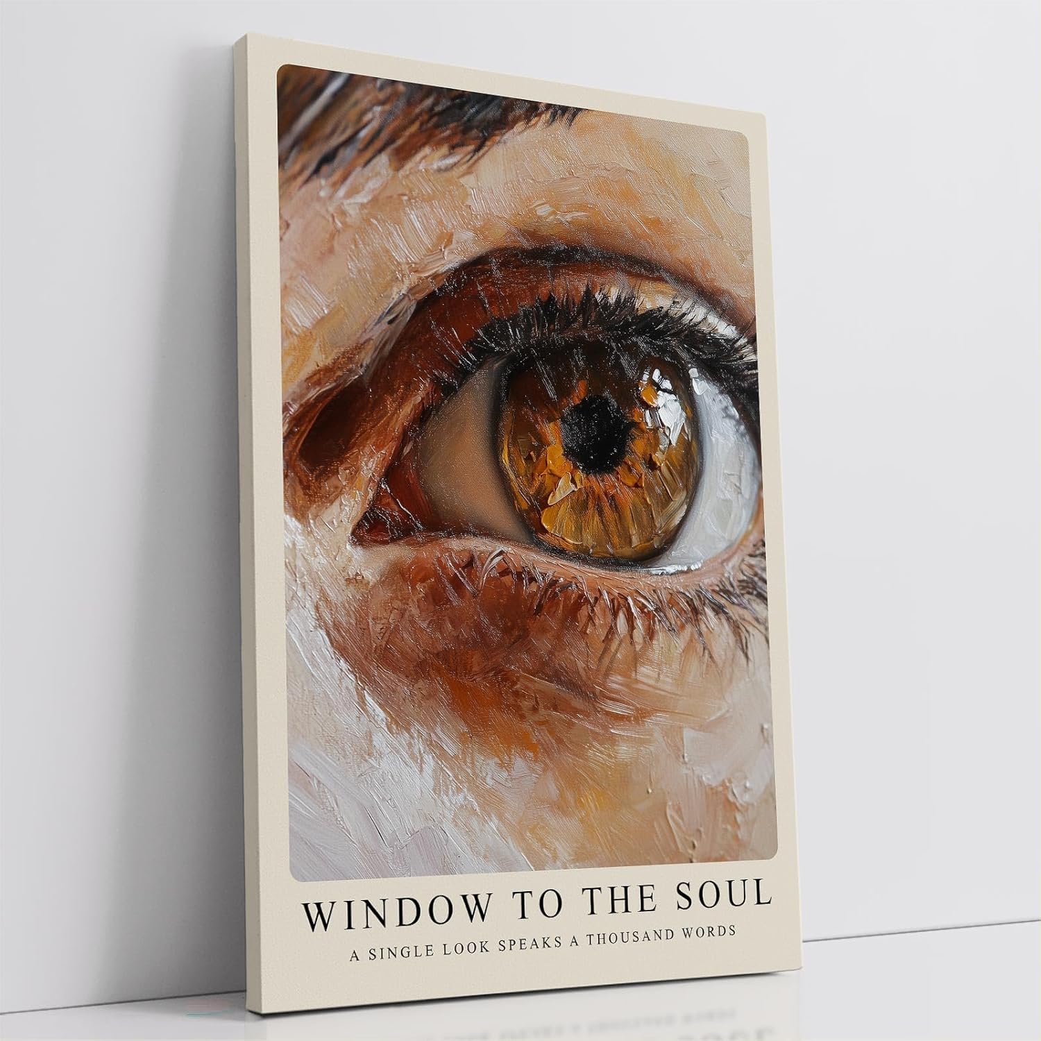 Paul Sinus Leinwandbild 40x60cm beeindruckende Nahaufnahme eines Auges in Ölmalerei-Optik, faszinierende Wandkunst mit intensiven Farben