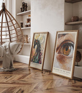 Paul Sinus Leinwandbild 40x60cm beeindruckende Nahaufnahme eines Auges in Ölmalerei-Optik, faszinierende Wandkunst mit intensiven Farben