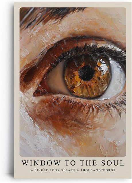 Paul Sinus Leinwandbild 40x60cm beeindruckende Nahaufnahme eines Auges in Ölmalerei-Optik, faszinierende Wandkunst mit intensiven Farben