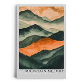 Paul Sinus Leinwandbild 40x60cm Bergmelodie – Harmonische Aquarell-Berglandschaft in warmen Naturtönen mit sanften Farbverläufen