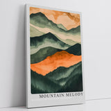 Paul Sinus Leinwandbild 40x60cm Bergmelodie – Harmonische Aquarell-Berglandschaft in warmen Naturtönen mit sanften Farbverläufen