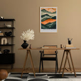 Paul Sinus Leinwandbild 40x60cm Bergmelodie – Harmonische Aquarell-Berglandschaft in warmen Naturtönen mit sanften Farbverläufen