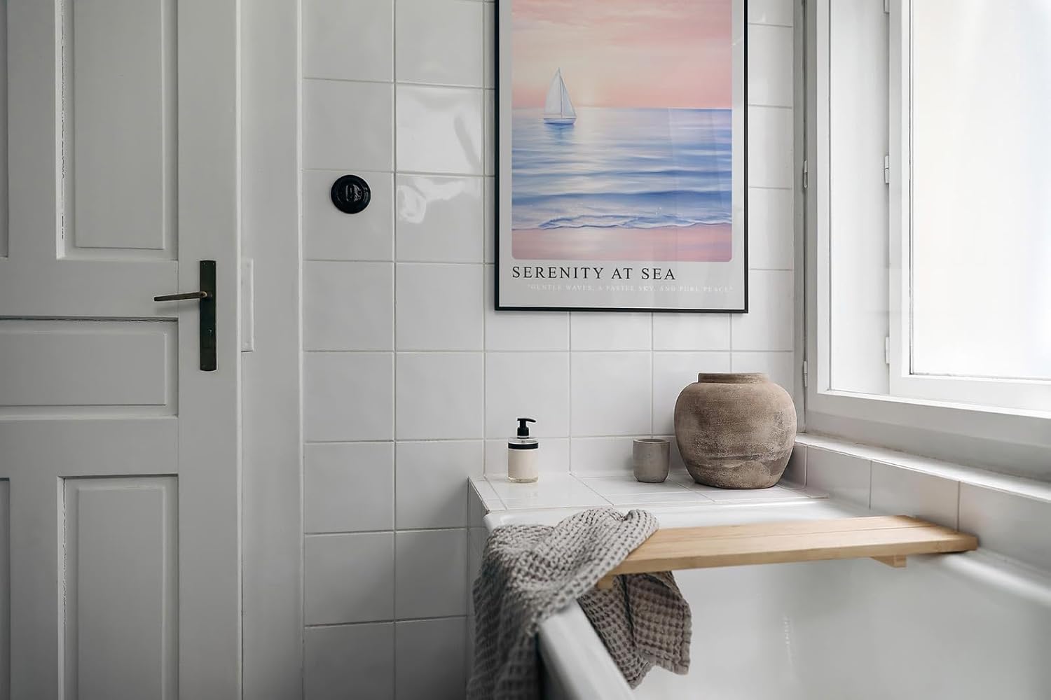 Paul Sinus Leinwandbild 80x120cm beruhigende Segelboot-Szene mit sanften Pastelltönen, stimmungsvolle Wandkunst mit ruhigem Meer