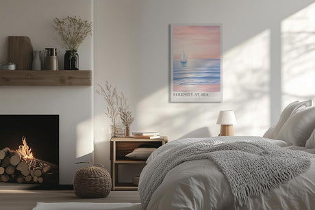 Paul Sinus Leinwandbild 80x120cm beruhigende Segelboot-Szene mit sanften Pastelltönen, stimmungsvolle Wandkunst mit ruhigem Meer