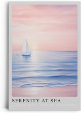 Paul Sinus Leinwandbild 80x120cm beruhigende Segelboot-Szene mit sanften Pastelltönen, stimmungsvolle Wandkunst mit ruhigem Meer