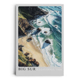 Paul Sinus Leinwandbild 40x60cm Big Sur Küstenzauber – Spektakuläre kalifornische Steilküste mit türkisblauem Ozean und goldenen Sandstränden