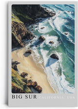 Paul Sinus Leinwandbild 40x60cm Big Sur Küstenzauber – Spektakuläre kalifornische Steilküste mit türkisblauem Ozean und goldenen Sandstränden
