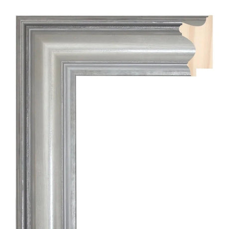Bilderrahmen - Breite: 55mm Höhe: 30mm - in kaltem Silber dekoriert Sinus Art