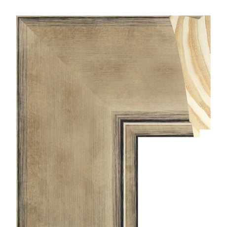 Bilderrahmen Breite: 110mm Höhe: 38mm Kiefer gebürstetes Champagner Silber mit schwarzen Hintergrund Sinus Art