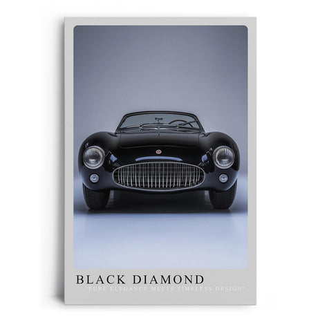 Paul Sinus Leinwandbild 60x90cm Black Diamond Klassischer Roadster Elegante Automobilkunst Zeitlose Ästhetik Hochwertige Wandkunst