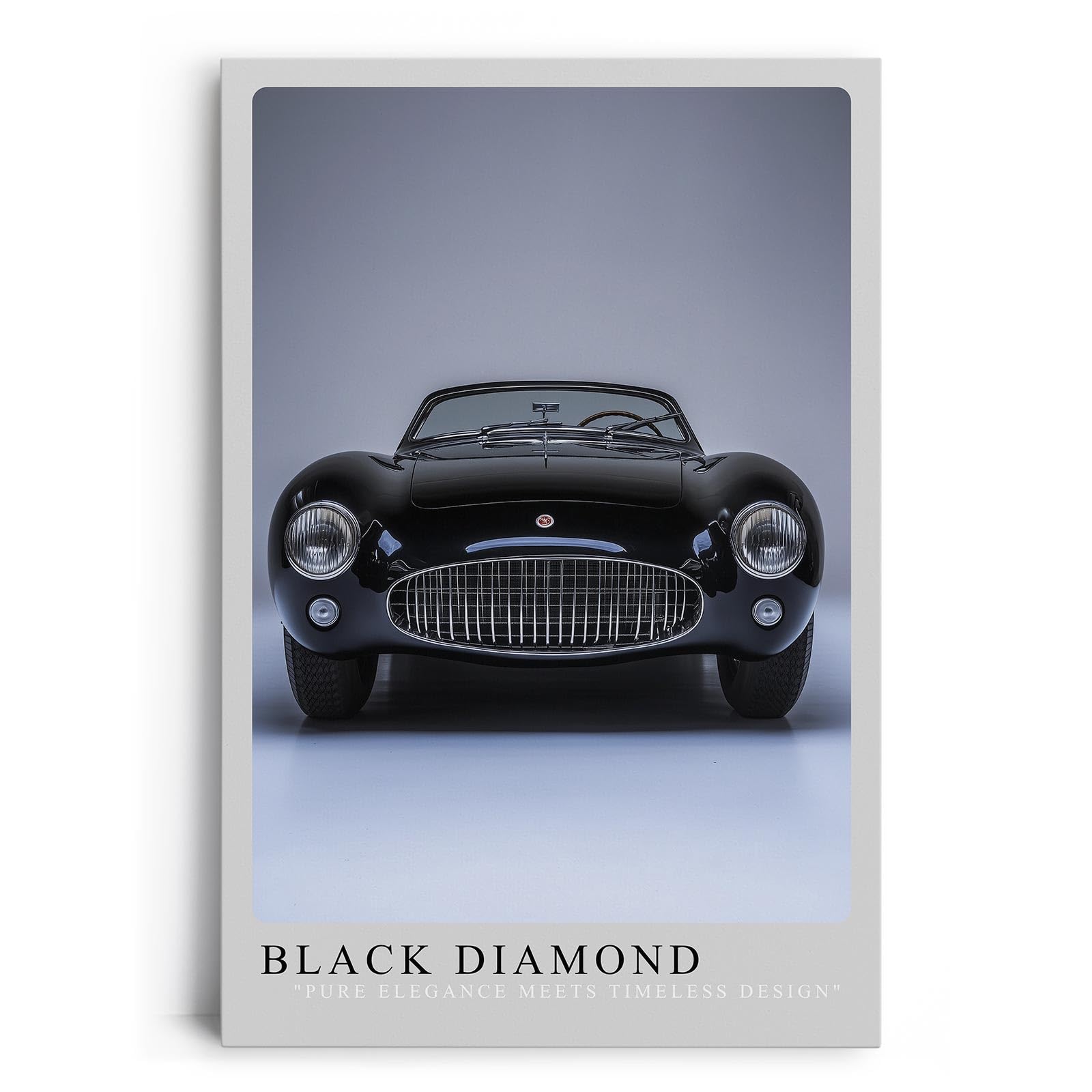 Paul Sinus Leinwandbild 60x90cm Black Diamond Klassischer Roadster Elegante Automobilkunst Zeitlose Ästhetik Hochwertige Wandkunst