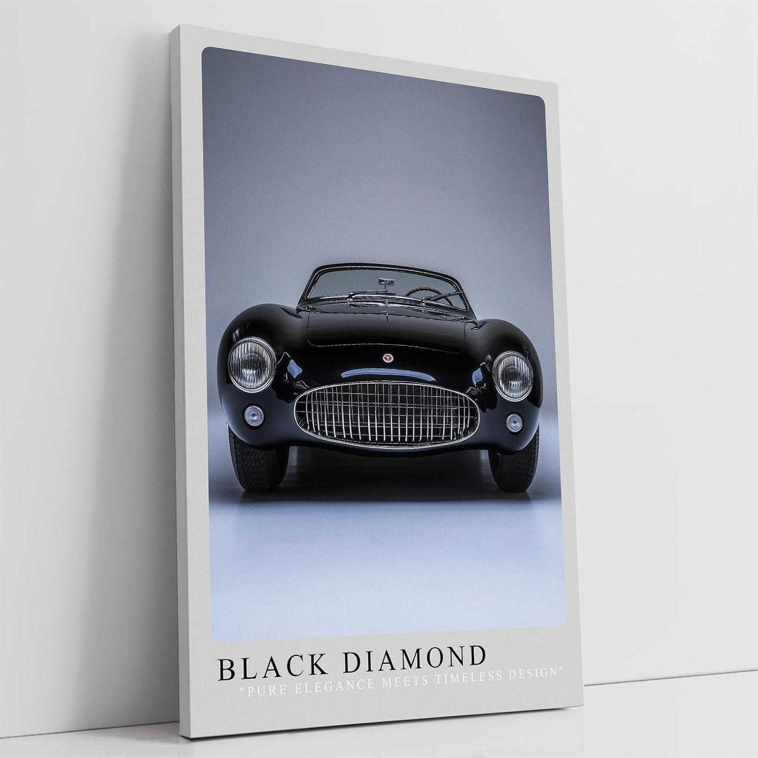 Paul Sinus Leinwandbild 60x90cm Black Diamond Klassischer Roadster Elegante Automobilkunst Zeitlose Ästhetik Hochwertige Wandkunst