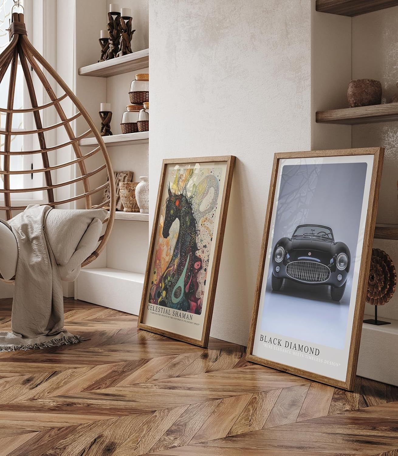 Paul Sinus Leinwandbild 60x90cm Black Diamond Klassischer Roadster Elegante Automobilkunst Zeitlose Ästhetik Hochwertige Wandkunst