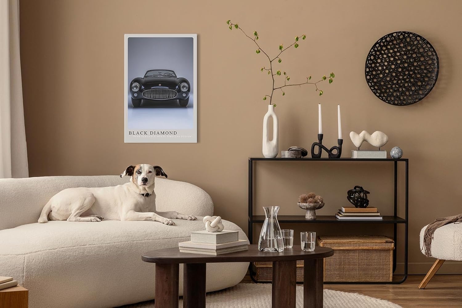 Paul Sinus Leinwandbild 60x90cm Black Diamond Klassischer Roadster Elegante Automobilkunst Zeitlose Ästhetik Hochwertige Wandkunst