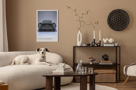 Paul Sinus Leinwandbild 60x90cm Black Diamond Klassischer Roadster Elegante Automobilkunst Zeitlose Ästhetik Hochwertige Wandkunst