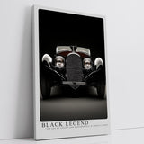 Paul Sinus Leinwandbild 80x120cm Black Legend Luxus-Oldtimer Kunstposter Eleganter Retro-Stil Automobil-Klassiker Zeitlose Ästhetik Hochwertige