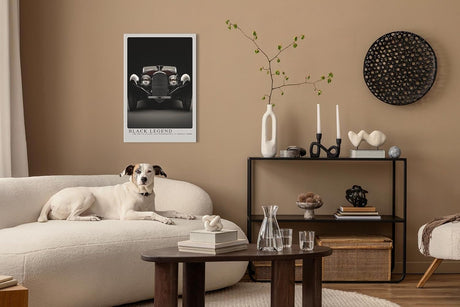 Paul Sinus Leinwandbild 80x120cm Black Legend Luxus-Oldtimer Kunstposter Eleganter Retro-Stil Automobil-Klassiker Zeitlose Ästhetik Hochwertige