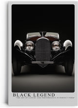Paul Sinus Leinwandbild 80x120cm Black Legend Luxus-Oldtimer Kunstposter Eleganter Retro-Stil Automobil-Klassiker Zeitlose Ästhetik Hochwertige