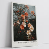 Paul Sinus Leinwandbild 60x90cm Blossoms in the Rain Leinwandbild zarte Blüten im Regen auf dunklem Hintergrund poetische Naturkunst