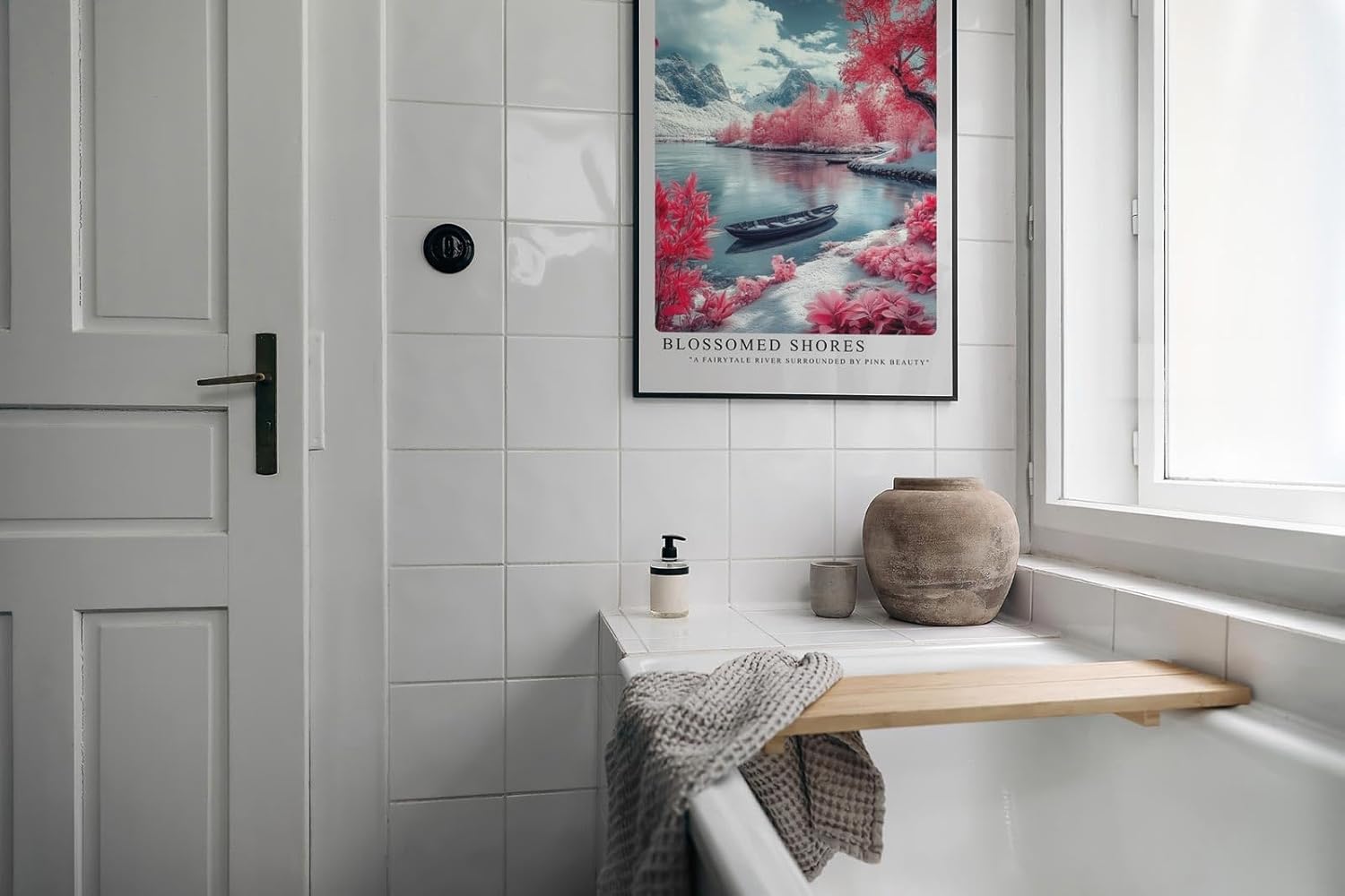 Paul Sinus Leinwandbild 40x60cm Blühende Ufer traumhaft surreal märchenhaft harmonisch kunstvolle Wandkunst faszinierende Natur sanfte Farben idyllisch