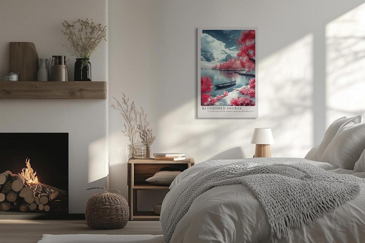 Paul Sinus Leinwandbild 40x60cm Blühende Ufer traumhaft surreal märchenhaft harmonisch kunstvolle Wandkunst faszinierende Natur sanfte Farben idyllisch