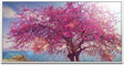 blühender Baum ca. 130x70cm Wandbild inklusive Schattenfugenrahmen weiss - Panorama Leinwand Bild XXL Format Wandbilder Wohnzimmer Wohnung Deko Kunstdrucke