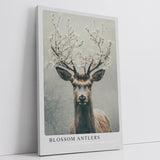 Paul Sinus Leinwandbild 40x60cm Blühender Hirsch elegant mystisch harmonisch Naturverbundenheit surreal kunstvolle Wandkunst sanfte Farben faszinierend