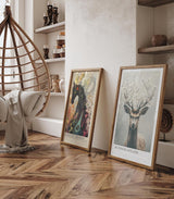 Paul Sinus Leinwandbild 40x60cm Blühender Hirsch elegant mystisch harmonisch Naturverbundenheit surreal kunstvolle Wandkunst sanfte Farben faszinierend