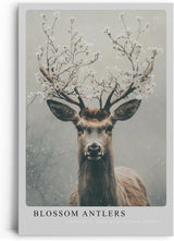 Paul Sinus Leinwandbild 40x60cm Blühender Hirsch elegant mystisch harmonisch Naturverbundenheit surreal kunstvolle Wandkunst sanfte Farben faszinierend