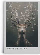Paul Sinus Leinwandbild 60x90cm Blühender Hirsch majestätisch mystisch harmonisch Naturverbundenheit surreal kunstvolle Wandkunst sanfte Farben