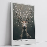 Paul Sinus Leinwandbild 60x90cm Blühender Hirsch majestätisch mystisch harmonisch Naturverbundenheit surreal kunstvolle Wandkunst sanfte Farben