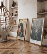 Paul Sinus Leinwandbild 60x90cm Blühender Hirsch majestätisch mystisch harmonisch Naturverbundenheit surreal kunstvolle Wandkunst sanfte Farben