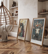 Paul Sinus Leinwandbild 80x120cm Blühender Hirsch mystisch surreal elegant Naturverbundenheit kunstvolle Wandkunst faszinierend tiefe Farben harmonisch