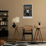 Paul Sinus Leinwandbild 80x120cm Blühender Hirsch mystisch surreal elegant Naturverbundenheit kunstvolle Wandkunst faszinierend tiefe Farben harmonisch